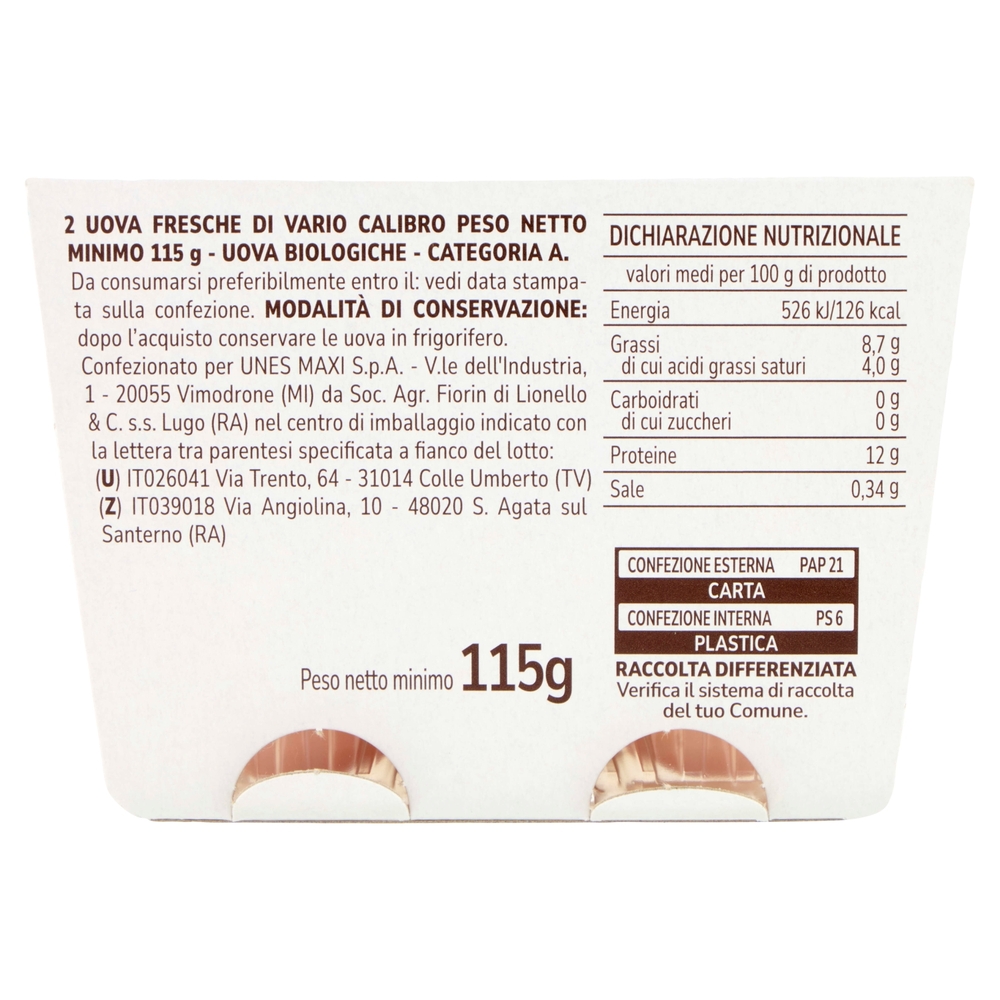 2 Uova Fresche BIO Il Viaggiator Goloso